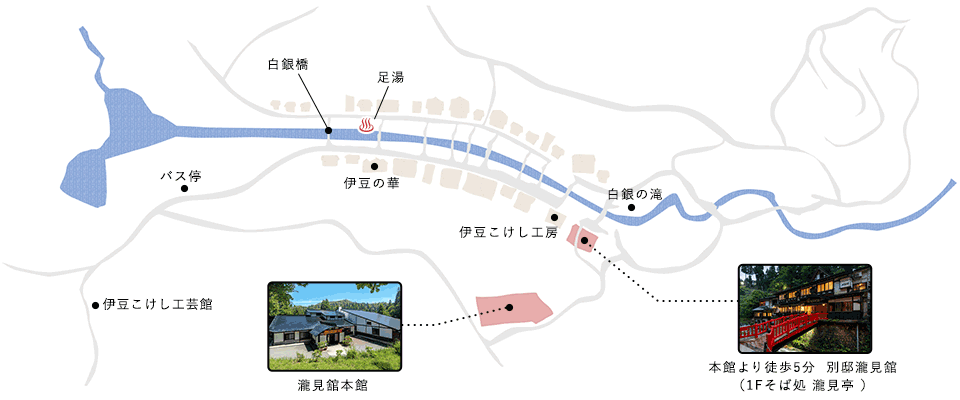 銀山温泉街 略地図